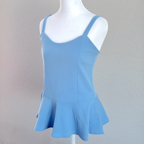 Doublju Blue Sleeveless Peplum top size XL NWTags - Picture 4 of 7